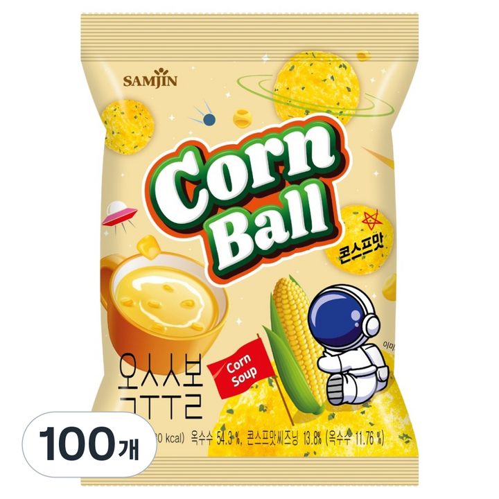 삼진 옥수수볼, 100개, 42g