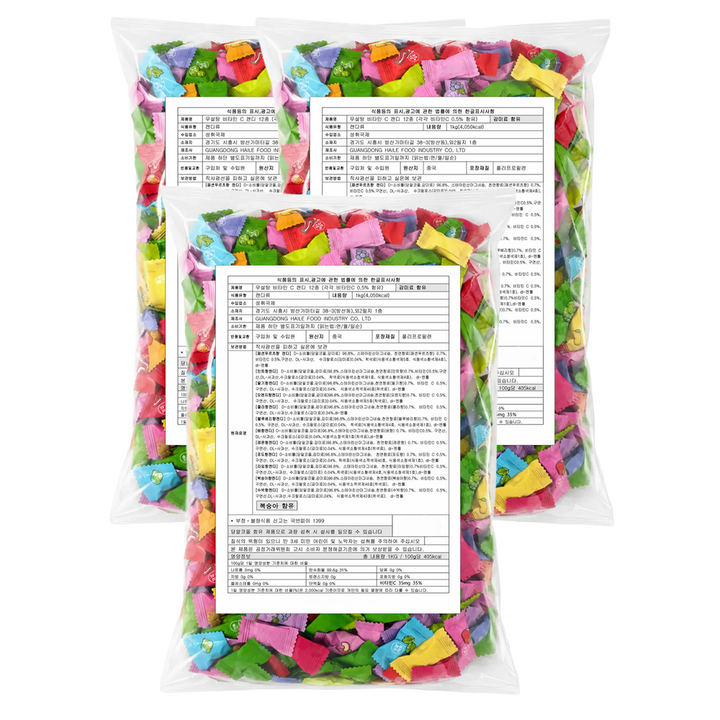 무설탕 비타민C 12가지맛 캔디, 1kg, 3개
