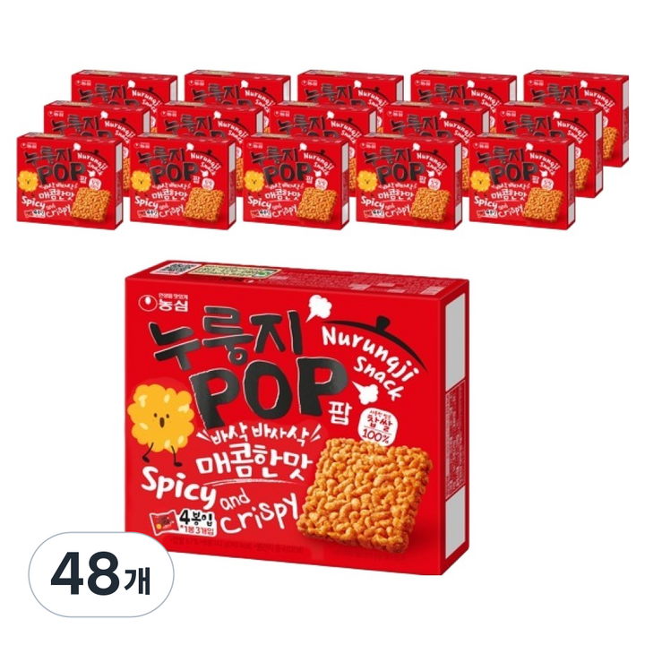누룽지팝 매콤한맛, 142g, 48개