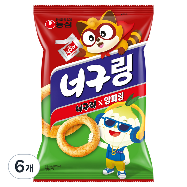 양파링 너구링, 100g, 6개