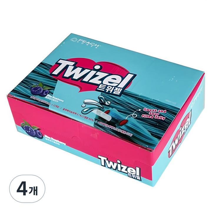 피치코리아 트위젤 블루라즈베리맛 젤리 12개입, 840g, 4개