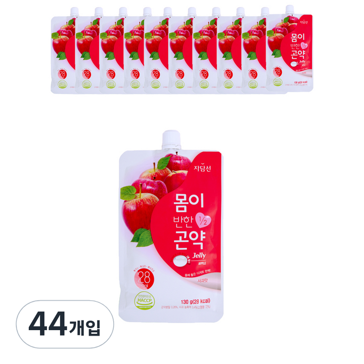 자담선 몸이반한 곤약젤리 디저트 사과맛, 130g, 44개