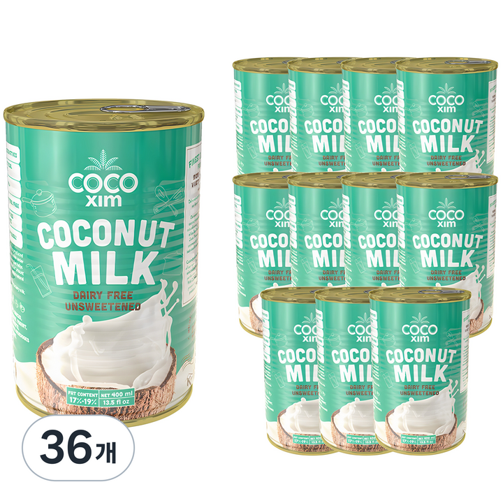코코씸 쿠킹용 코코넛 밀크, 400ml, 36개