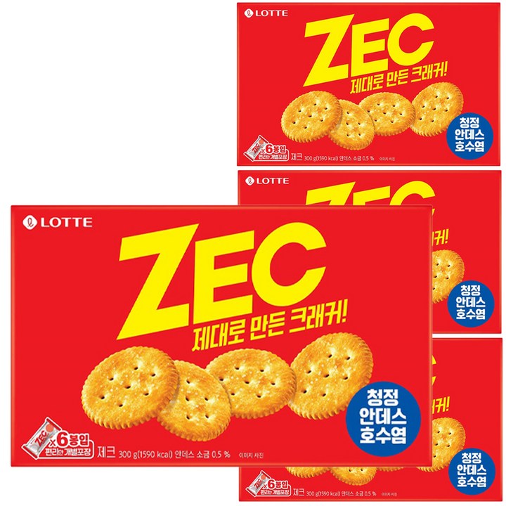 롯데제과 제크 오리지날, 300g, 4개