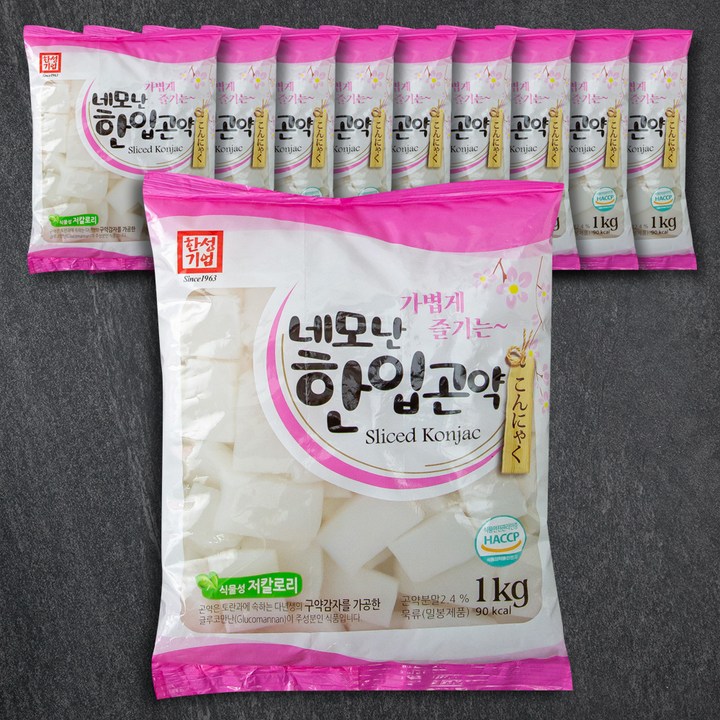 한성기업 네모난 한입곤약, 1kg, 10개