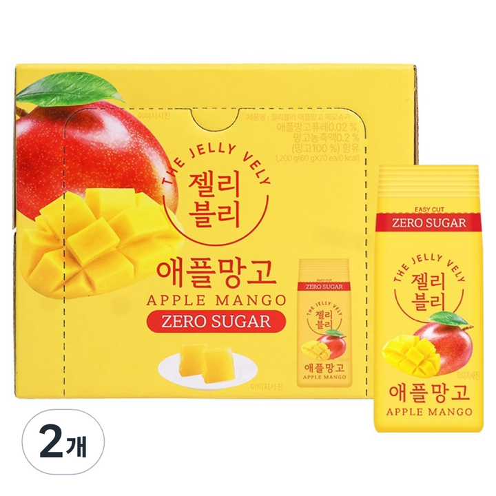 젤리블리 제로슈가 젤리 애플망고 20개입, 2개, 1.2kg
