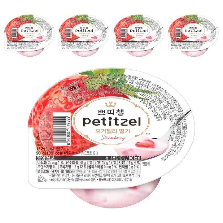 쁘띠첼 요거젤리 딸기, 90g, 5개