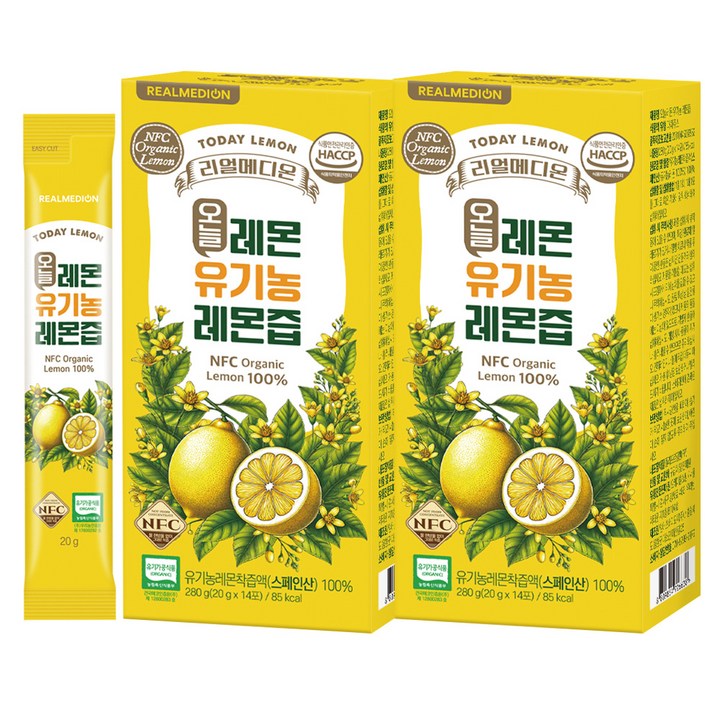 리얼메디온 오늘레몬 유기농 레몬즙 스틱, 20g, 28개