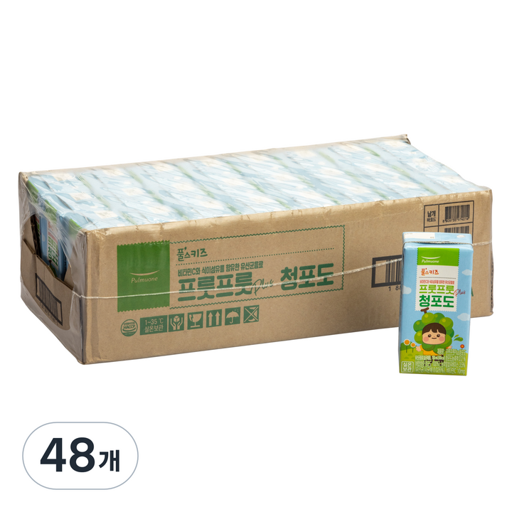 풀스키즈 풀무원 프룻프룻 청포도 PLUS 주스, 48개, 150ml