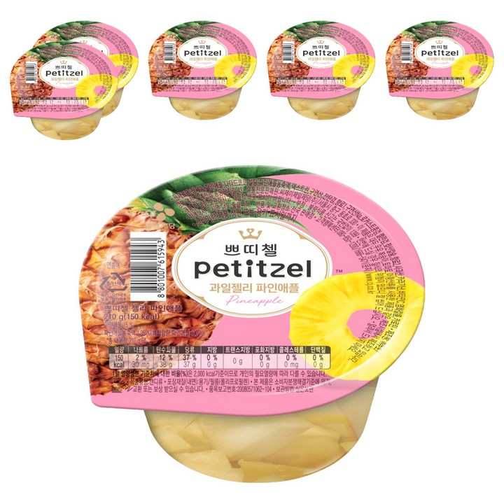 쁘띠첼 과일젤리 파인애플, 210g, 6개
