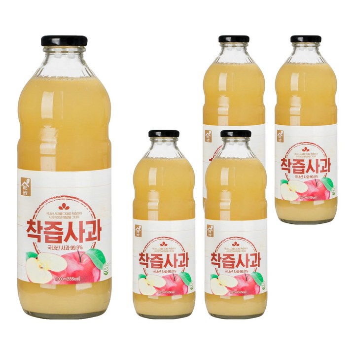 맑은농장 착즙 사과, 1L, 5개