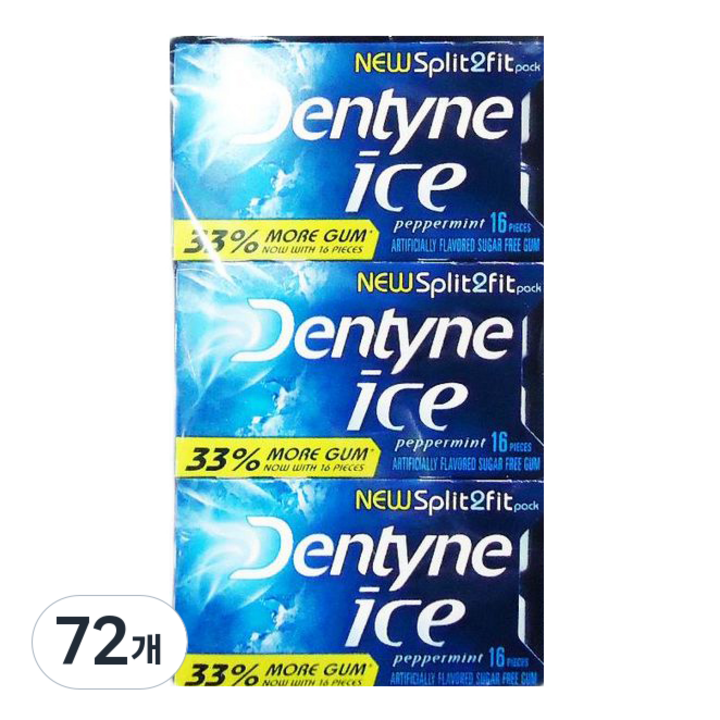 캐드버리아담스 덴타인 아이스 페퍼민트 츄잉껌, 24g, 72개