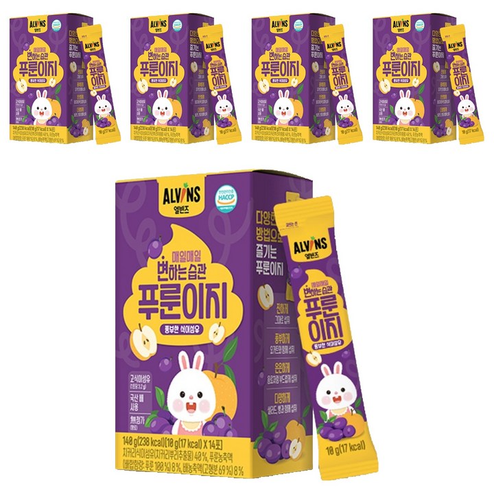 엘빈즈 매일매일 변하는 습관 푸룬이지 14p, 10g, 14포, 5개