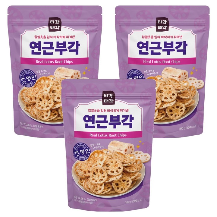 티각태각 연근 부각, 100g, 3개