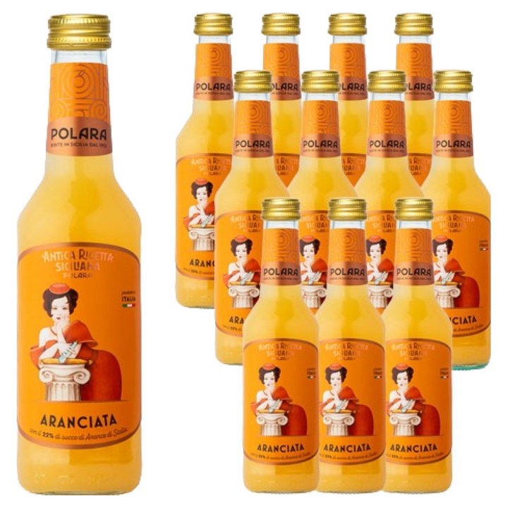 폴라라 시칠리아나 아란시아타 오렌지 탄산음료, 12개, 275ml