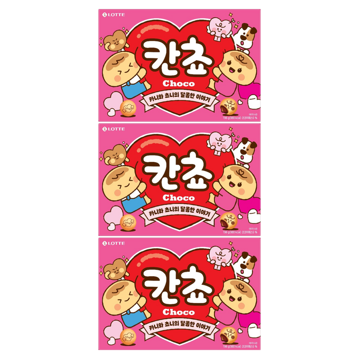 롯데웰푸드 칸쵸 초코, 196g, 3개