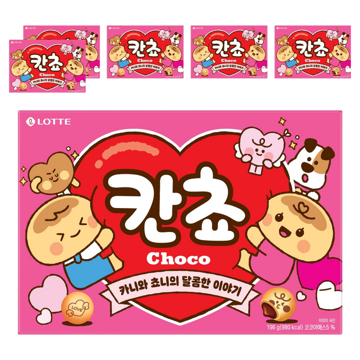 롯데웰푸드 칸쵸 초코, 196g, 6개