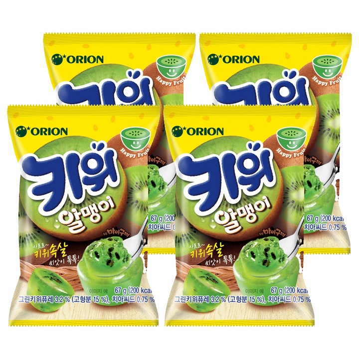 오리온 키위 알맹이 젤리, 67g, 4개