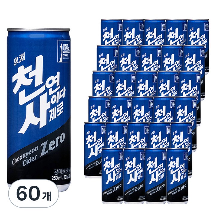천연사이다 제로, 60개, 250ml