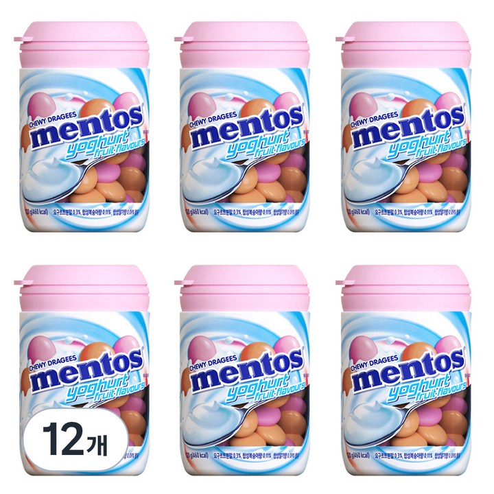 멘토스 요구르트맛 바틀, 120g, 12개