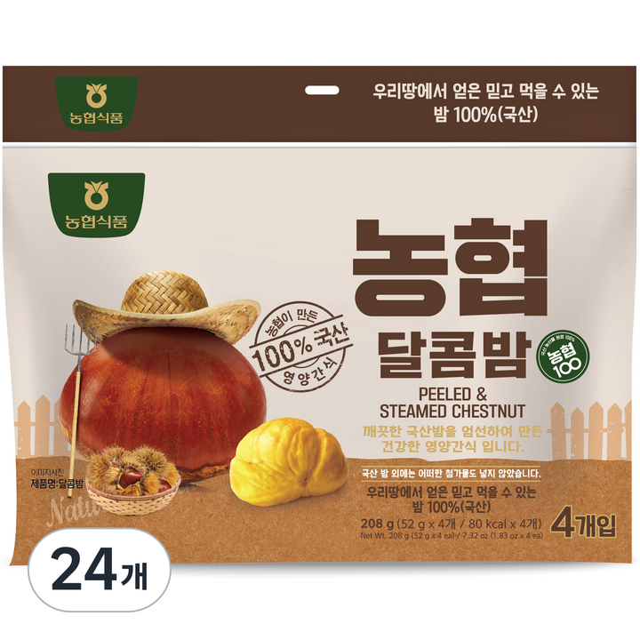 농협식품 아름찬 달콤밤 4p, 52g, 24개