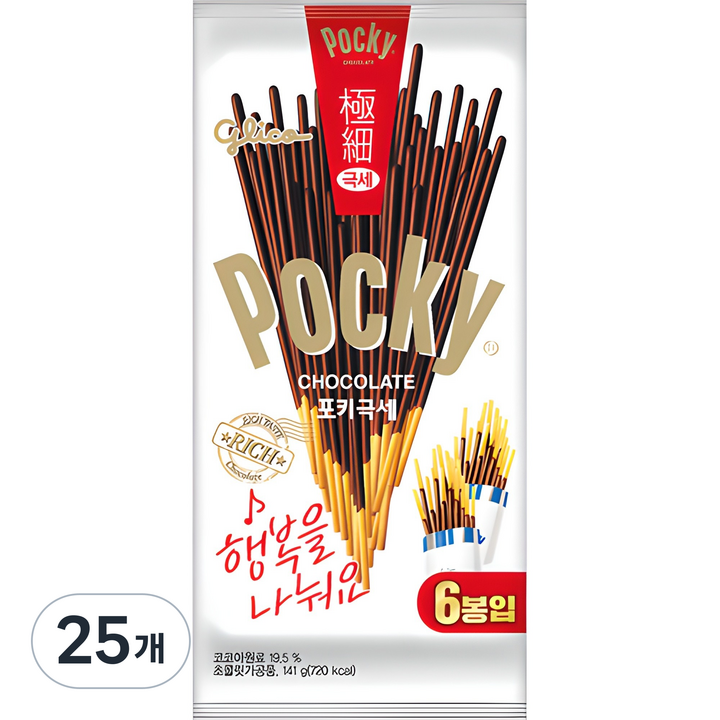 포키 극세 초코스틱, 141g, 25개