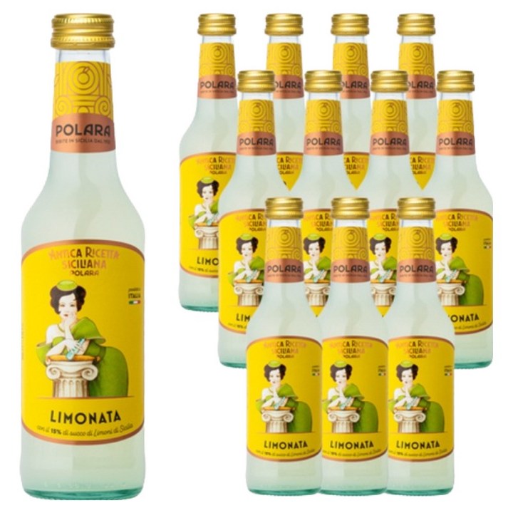 폴라라 시칠리아나 리모나타 레몬 탄산음료, 12개, 275ml