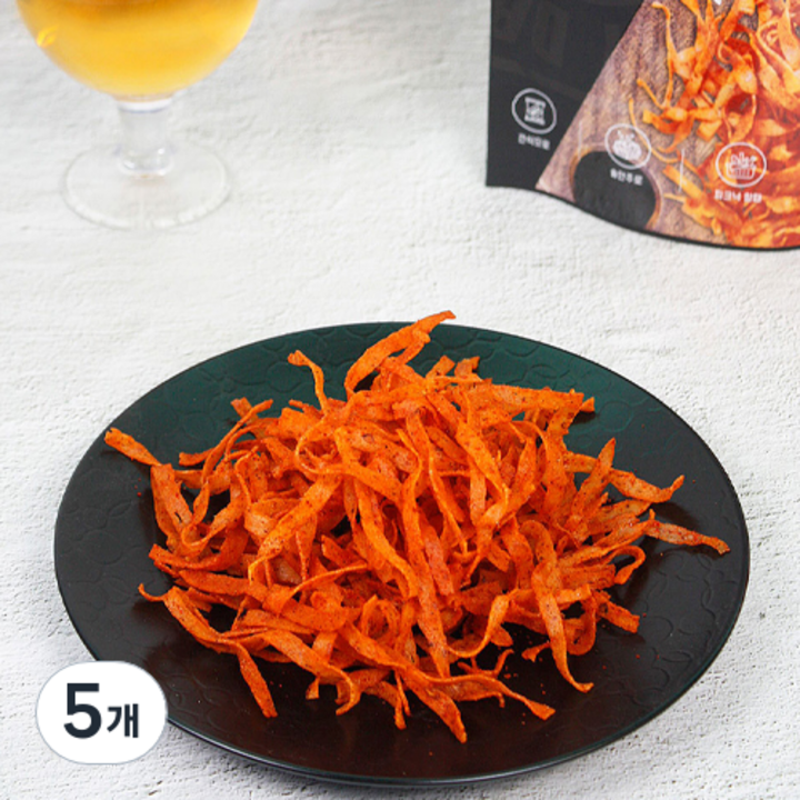 31건어물 수제 낙지롱칩 매운맛, 5개, 130g