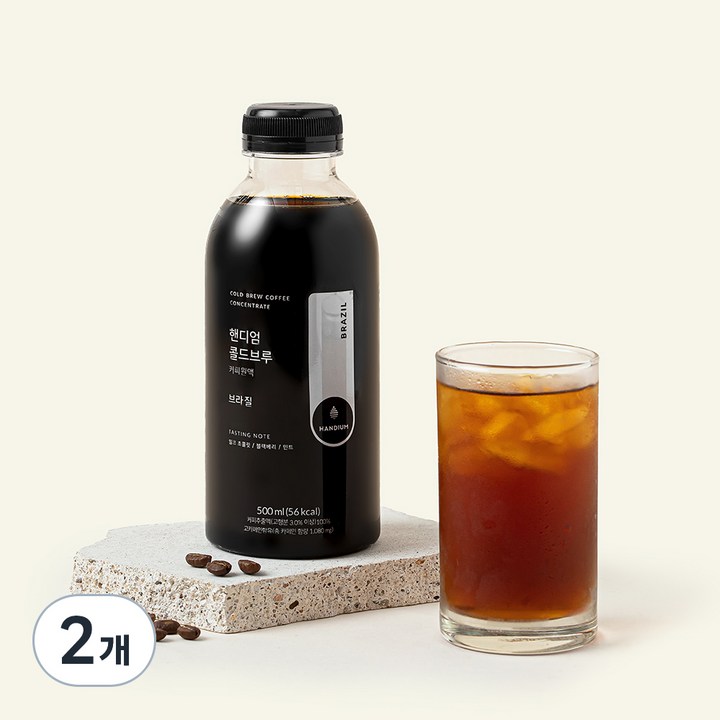 핸디엄 콜드브루 커피원액 브라질, 500ml, 2개
