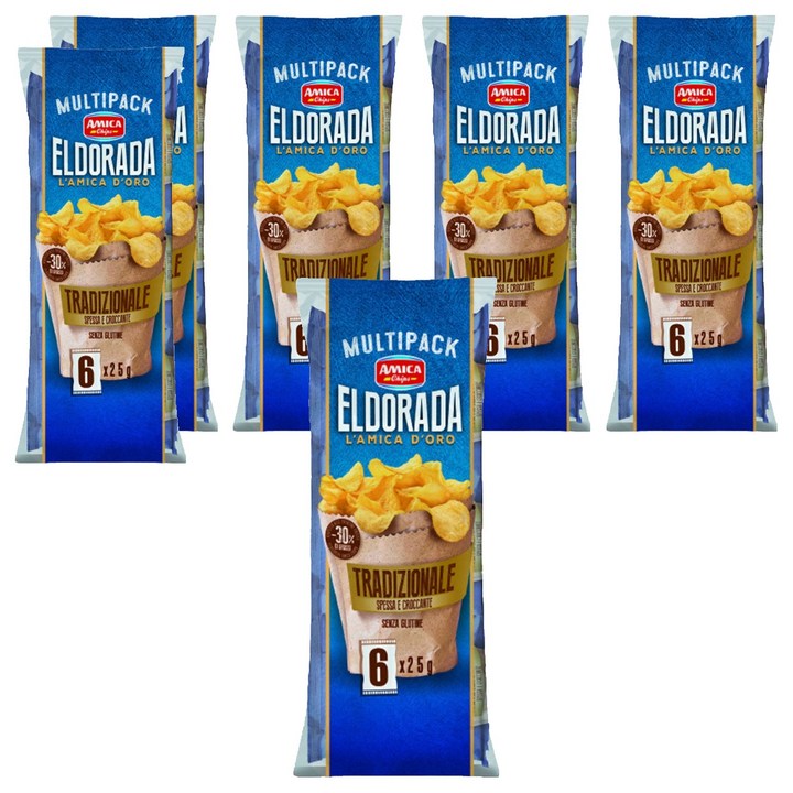 아미카칩스 엘도라다 감자칩 멀티팩, 150g, 6개