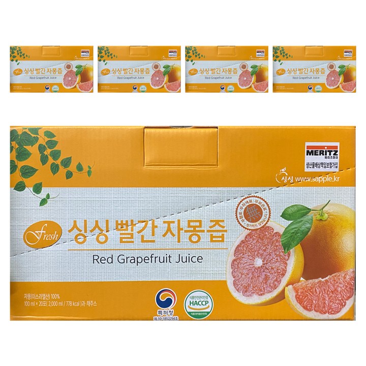 싱싱 빨간 자몽즙, 100ml, 100개