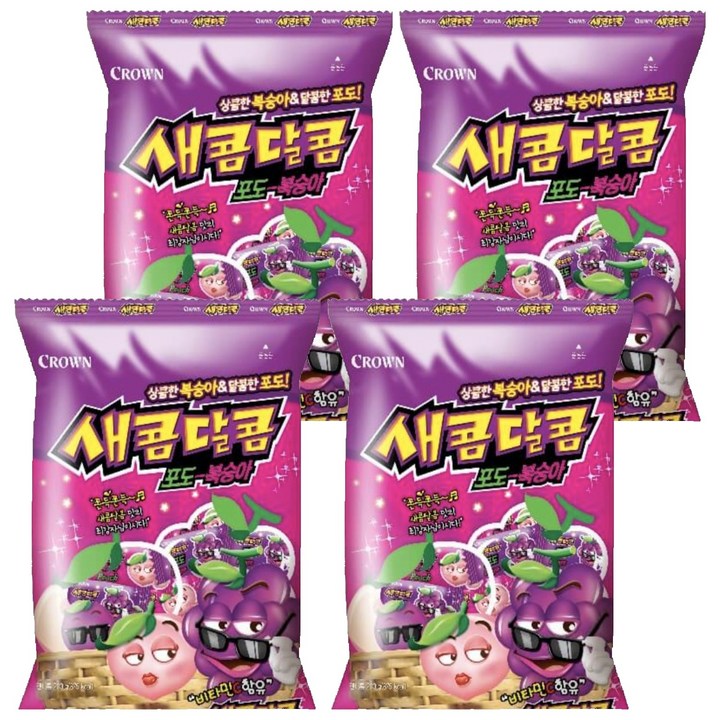 크라운 새콤달콤 포도복숭아, 200g, 4개