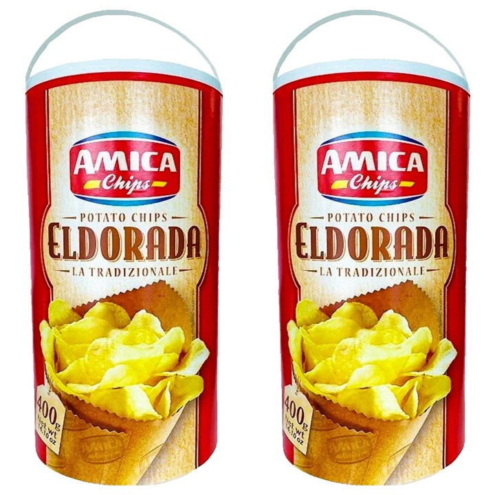 아미카칩스 엘도라다 포테이토칩 통, 400g, 2개