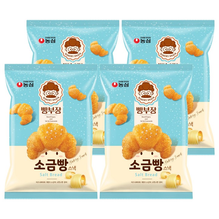 농심 빵부장 소금빵, 55g, 4개