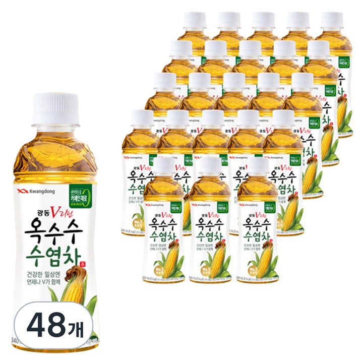 광동제약 V라인 옥수수 수염차, 340ml, 48개