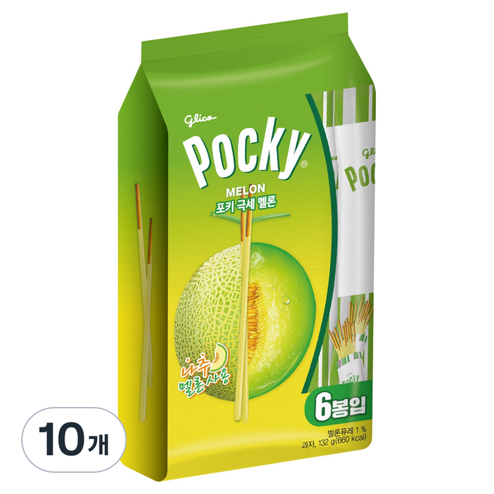 포키 극세 멜론 패밀리팩 6p, 132g, 10개
