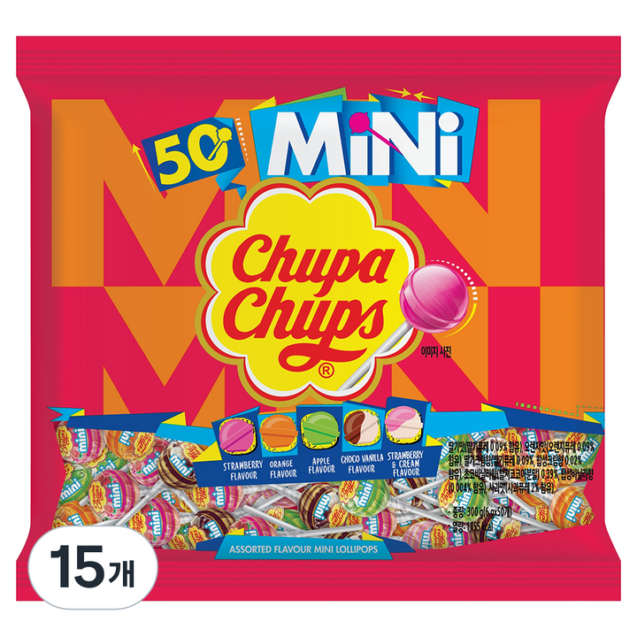 츄파춥스 미니 막대사탕, 300g, 15개