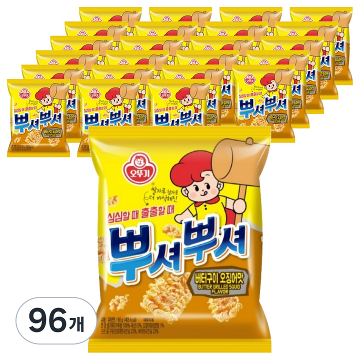 오뚜기 뿌셔뿌셔 버터구이 오징어맛, 90g, 96개