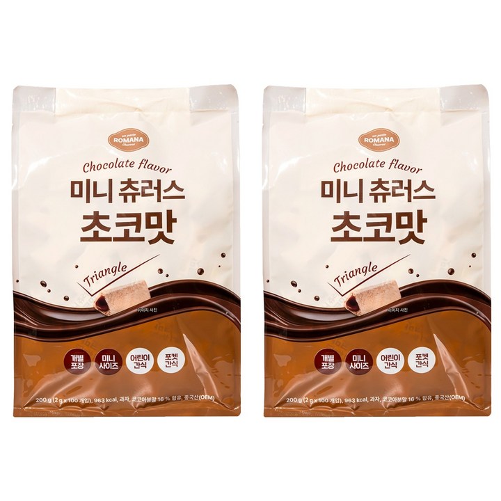 로마나 미니 츄러스 초코맛, 200개, 2g