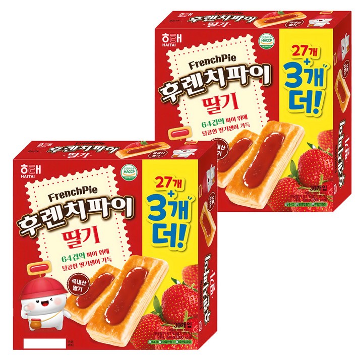 해태제과 후렌치파이 딸기, 384g, 2개