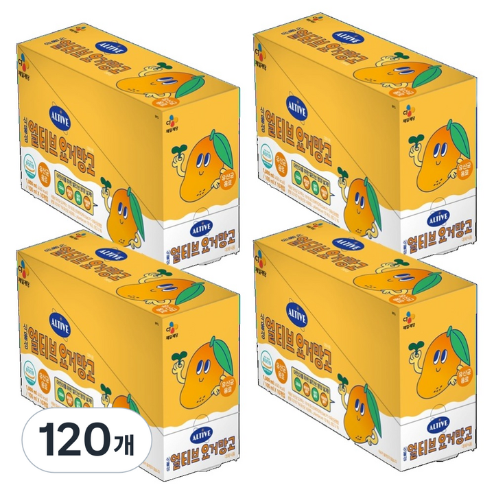 얼티브 식물성 유산균 음료 요거망고, 100ml, 120개