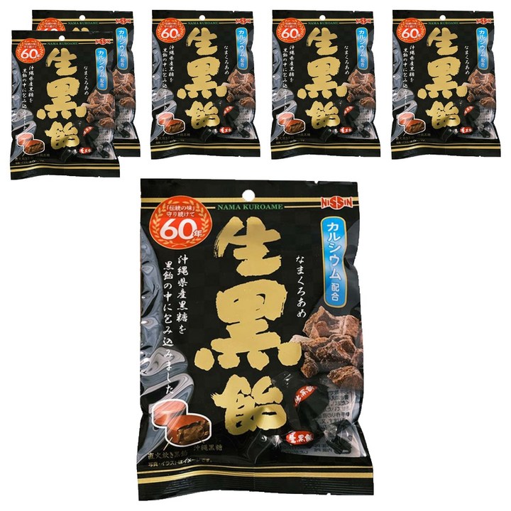 니씬 흑설탕 사탕, 105g, 6개