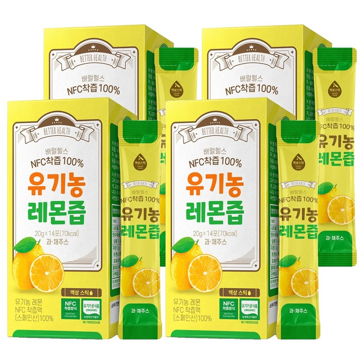 더존건강 NFC착즙 100% 유기농 레몬즙, 20g, 56개