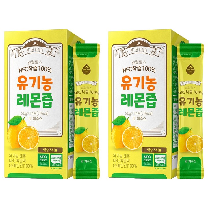 더존건강 NFC착즙 100% 유기농 레몬즙, 20g, 28개