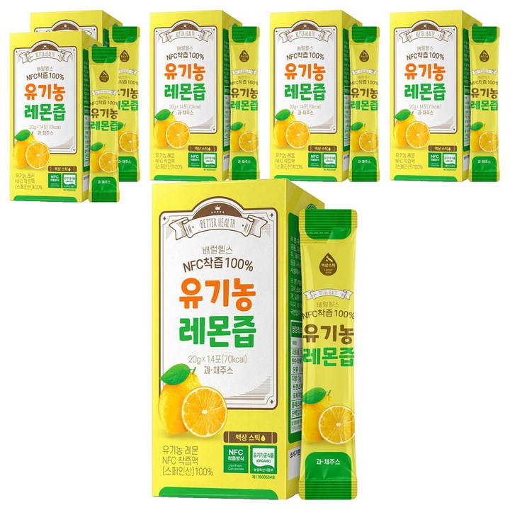 더존건강 NFC착즙 100% 유기농 레몬즙, 20g, 84개