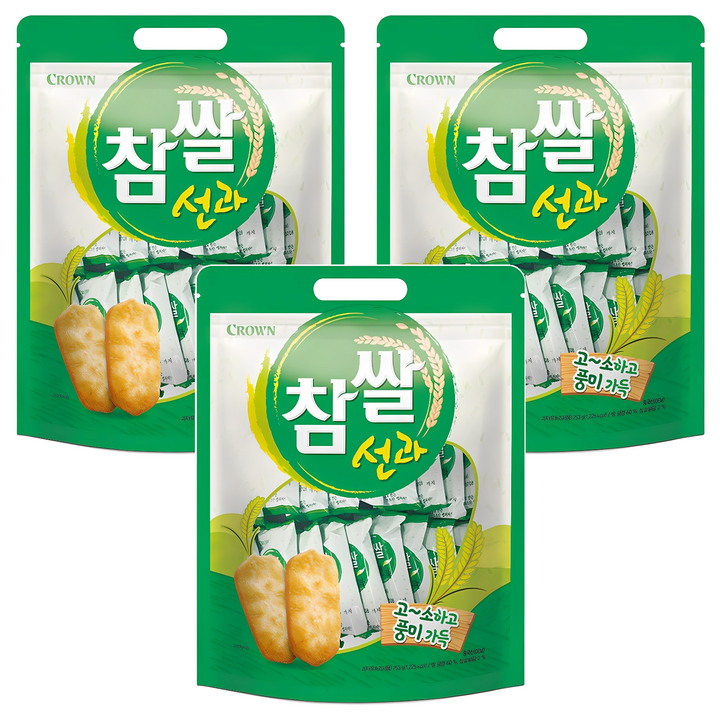 크라운 참쌀선과 스낵, 253g, 3개