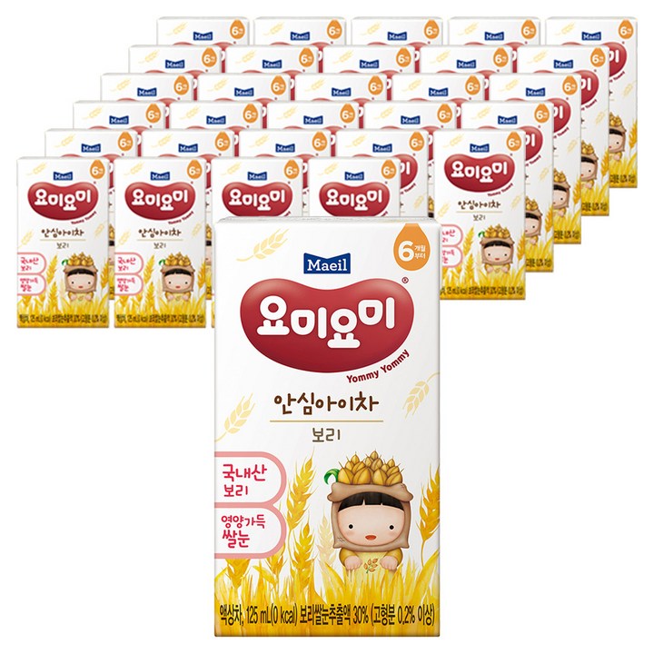 요미요미 안심아이차 보리, 125ml, 48개