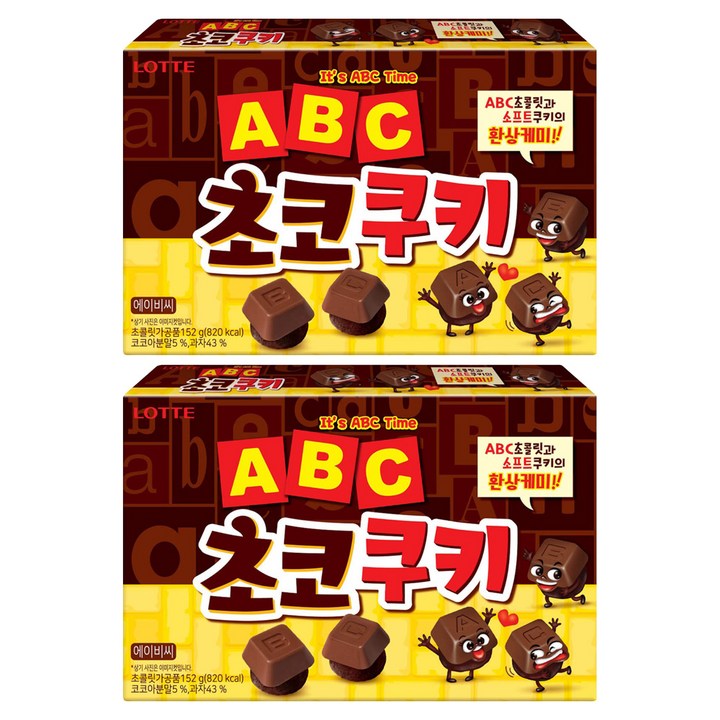 롯데웰푸드 ABC초코쿠키, 152g, 2개