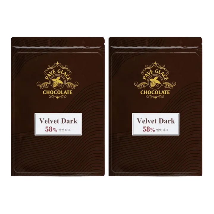 파베글라스 벨벳 다크 58% 커버춰 리얼 초콜릿, 2개, 400g