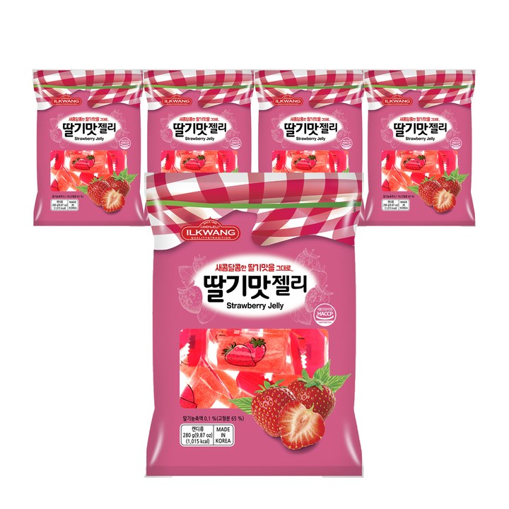 일광제과 딸기맛 젤리, 280g, 5개